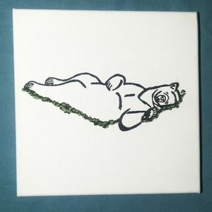 🐻 Sleepy Mama Bear on White | 12" x 12"